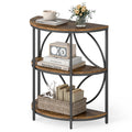 Goflame Half Round End Table 3-Tier Narrow Side Table(1/2)