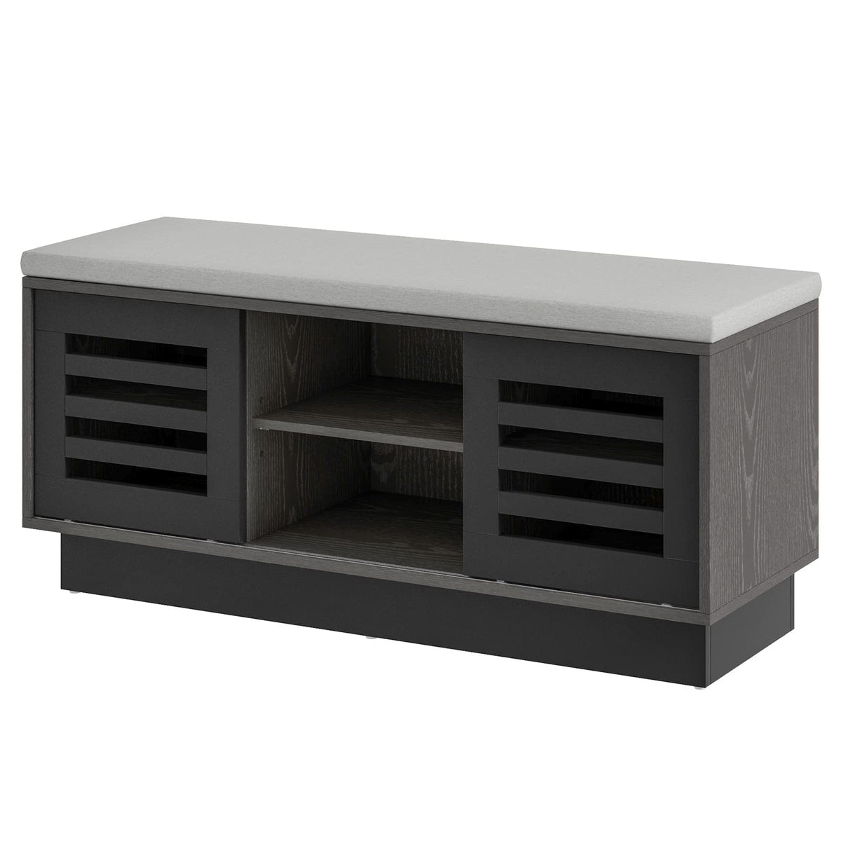 Goflame Entryway Shoe Storage Bench - Shoe Rack w/Seat Cushion & 6 Storage Compartments