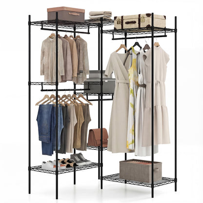 Goflame Convertible Clothes Organizer with L-shape & Horizontal Installation