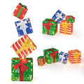 Goflame Lighted Gift Boxes, Set of 4 Stackable Pre-lit Box Decorations with Warm White LED Lights & Pre-Assembled Ribbons