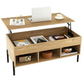 Goflame Lift Top Coffee Table - Living Room Center Table with Lifting Tabletop, Natural