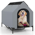 Goflame Dog House Outdoor Extra Large, Elevated Dog Bed with Weatherproof Canopy