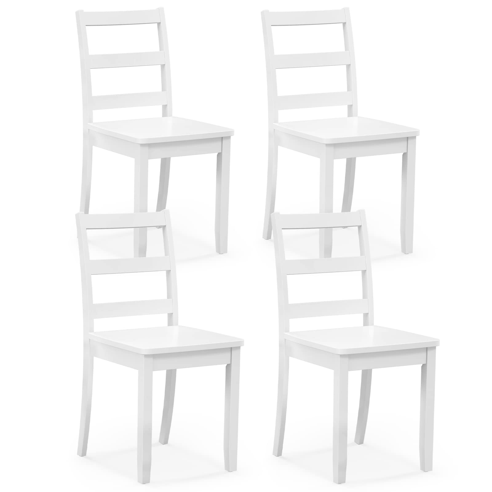 Wood Dining Chairs, White - Goflame