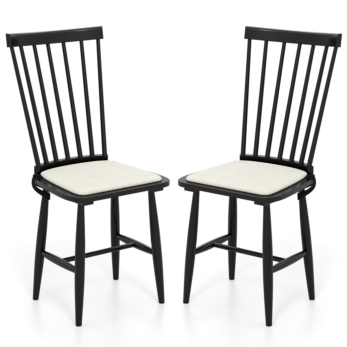 Goflame Windsor Dining Chairs Set of 2/4 Farmhouse Wooden Kitchen Chair