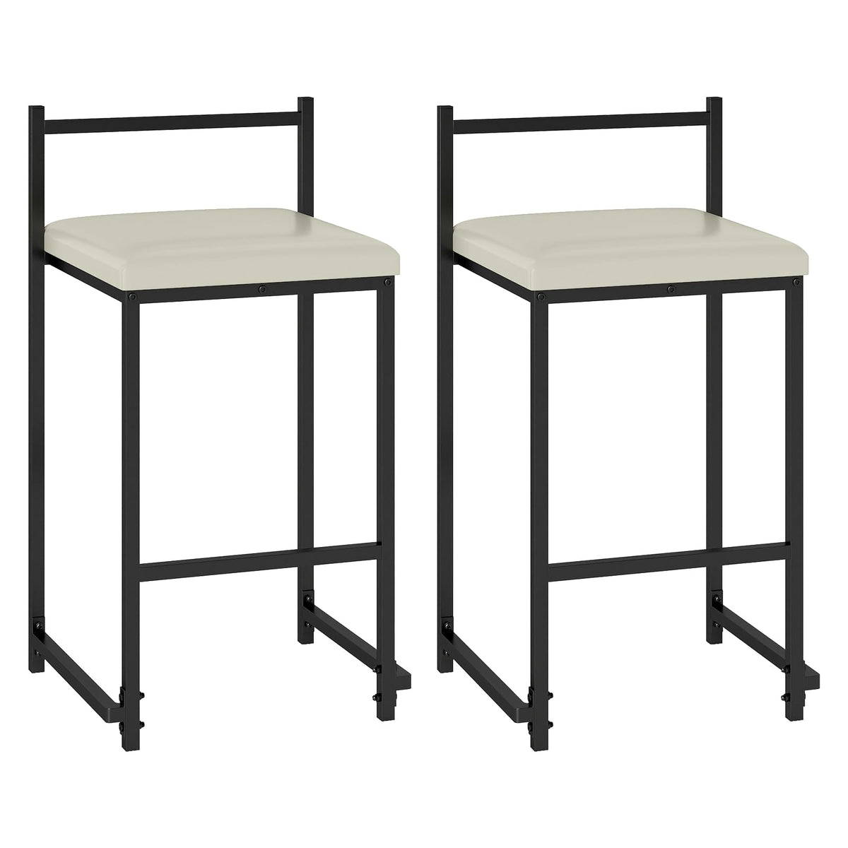 Goflame 26 Inch Modern Metal Bar Stools Set of 2/4 Armless Bar Chairs with Low Back