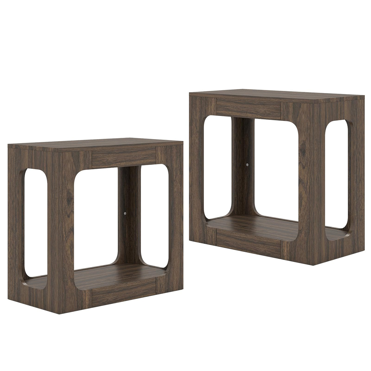 Goflame Narrow End Table 2-Tier Farmhouse Side Table with Open Storage Shelf