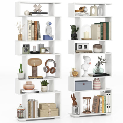 Goflame S Shaped Bookcase with 2 Anti Tipping Kits