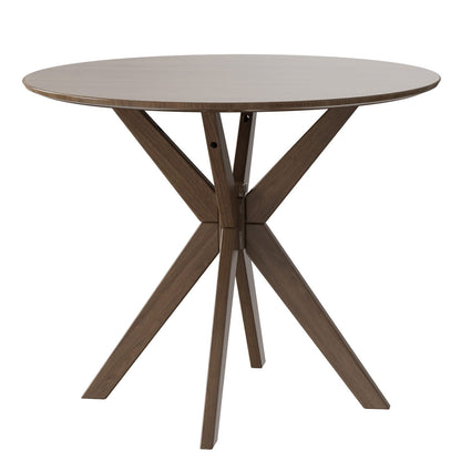 Goflame 36 Inch Round Wood Dining Table with Intersecting Pedestal Base