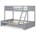 Goflame Twin Over Full Bunk Bed Wood Bunk Bed