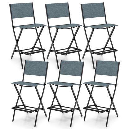 Goflame Folding Patio Bar Chairs Set of 6