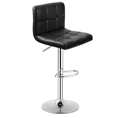 Goflame Bar Stool, Modern Swivel Adjustable Armless Barstools, Square Counter Height PU Leather Bar Stools