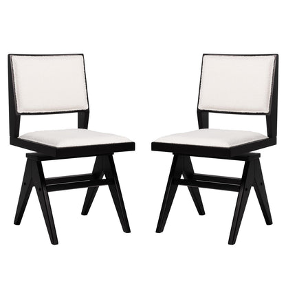 Goflame Swivel Dining Chairs Set of 2/4, Faux Sherpa Kitchen Chairs w/Rubber Wood Frame