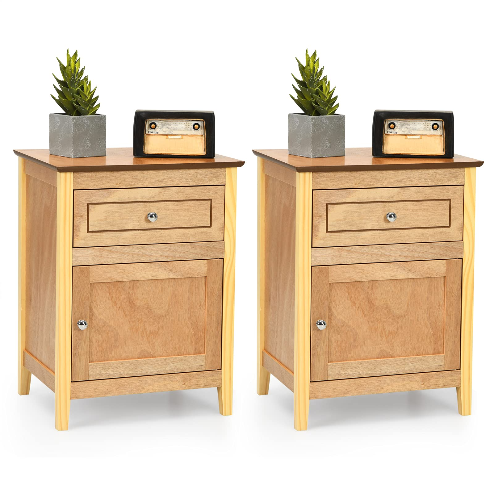 Wooden End Table W/Shelf - Goflame