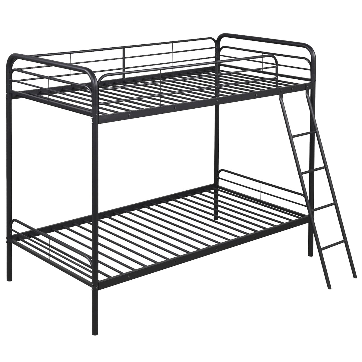 Goflame Metal Bunk Bed Twin Over Twin, Heavy Duty Twin Bunk Beds with Inclined Ladder & Safety Guardrails