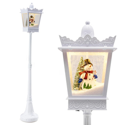 Goflame 8 ft White Musical Christmas Streetlight | Lighted Holiday Decoration for Home Yard Porch