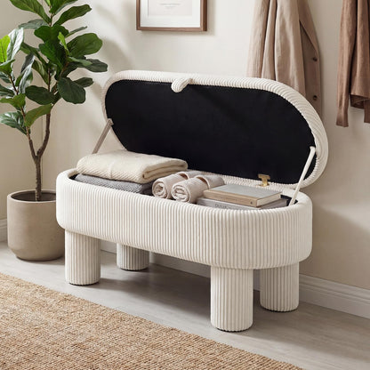 Goflame 42'' Storage Ottoman Bench with Hidden Storage Compartment & Legs