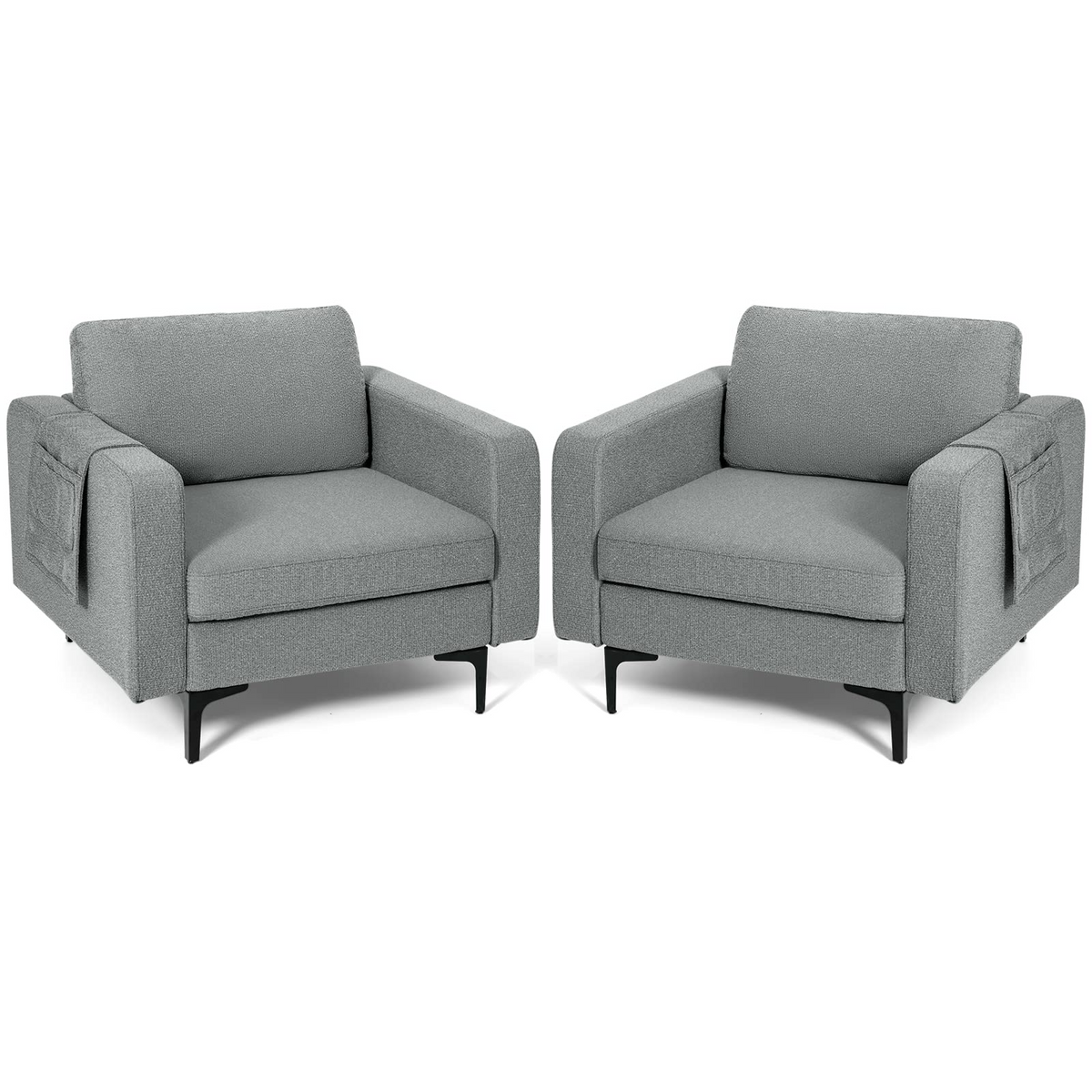 Goflame Modern Accent Chair w/Comfy Thick Cushion, Magazine Pockets