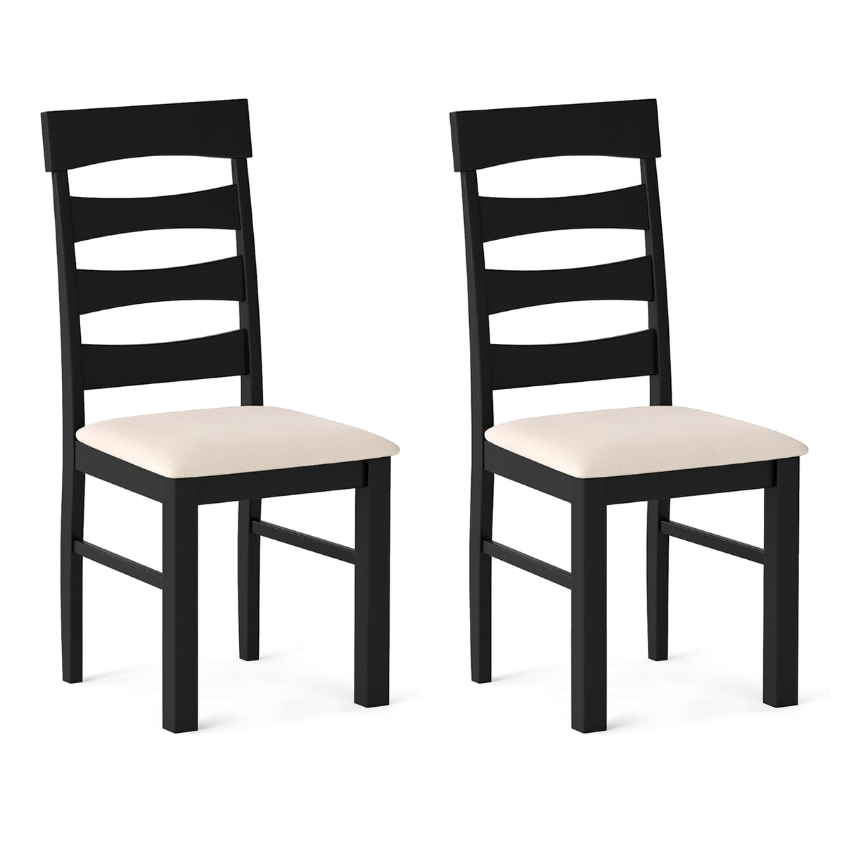 Goflame Dining Chairs Set of 2/4 with Padded Seat & Rubber Wood Frame