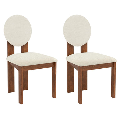Goflame Sherpa Dining Chairs Set of 2/4 Mid Century Modern Kitchen Chairs w/Rubber Wood Legs