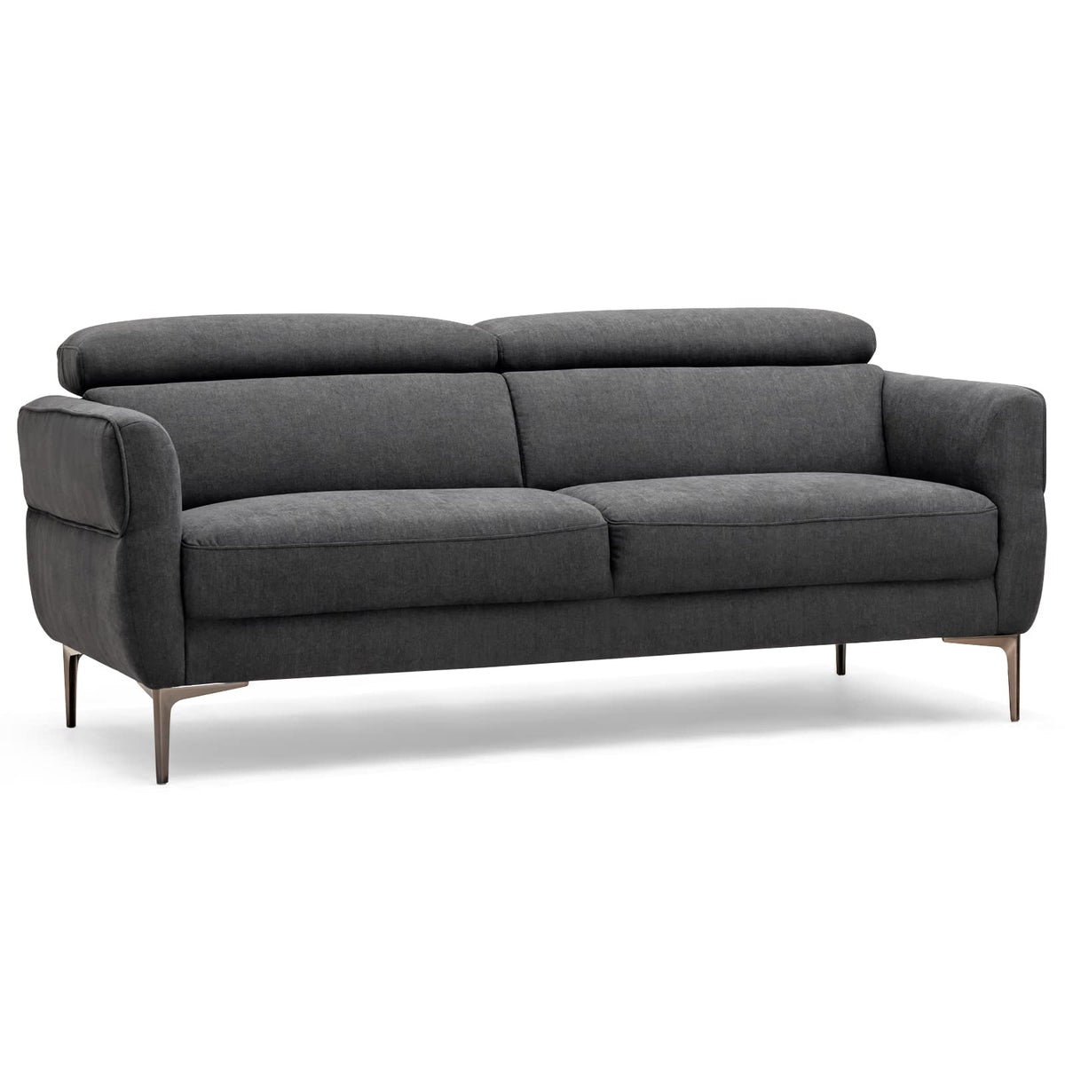 Goflame Couch, Upholstered Loveseat with Lift-up Headrest and Metal Legs