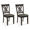 Goflame Linen Fabric Upholstered Wooden Dining Chair Set of 2/4 with Rubber Wood Frame for Dining Room