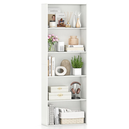 Goflame 5-Tier Bookshelf Freestanding Bookcase with 5 Open Shelf
