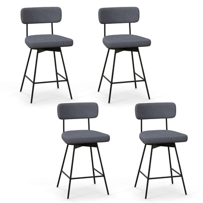 Goflame Swivel Bar Stools, Upholstered Bar Height Bar Chairs w/Padded Seat & Backrest