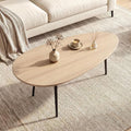 Goflame Oval Mid Century Modern Coffee Table Sturdy Metal Frame and Compact Design