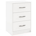 Goflame Nightstand with 3 Drawers, Modern Night Stand with Storage Drawers, White