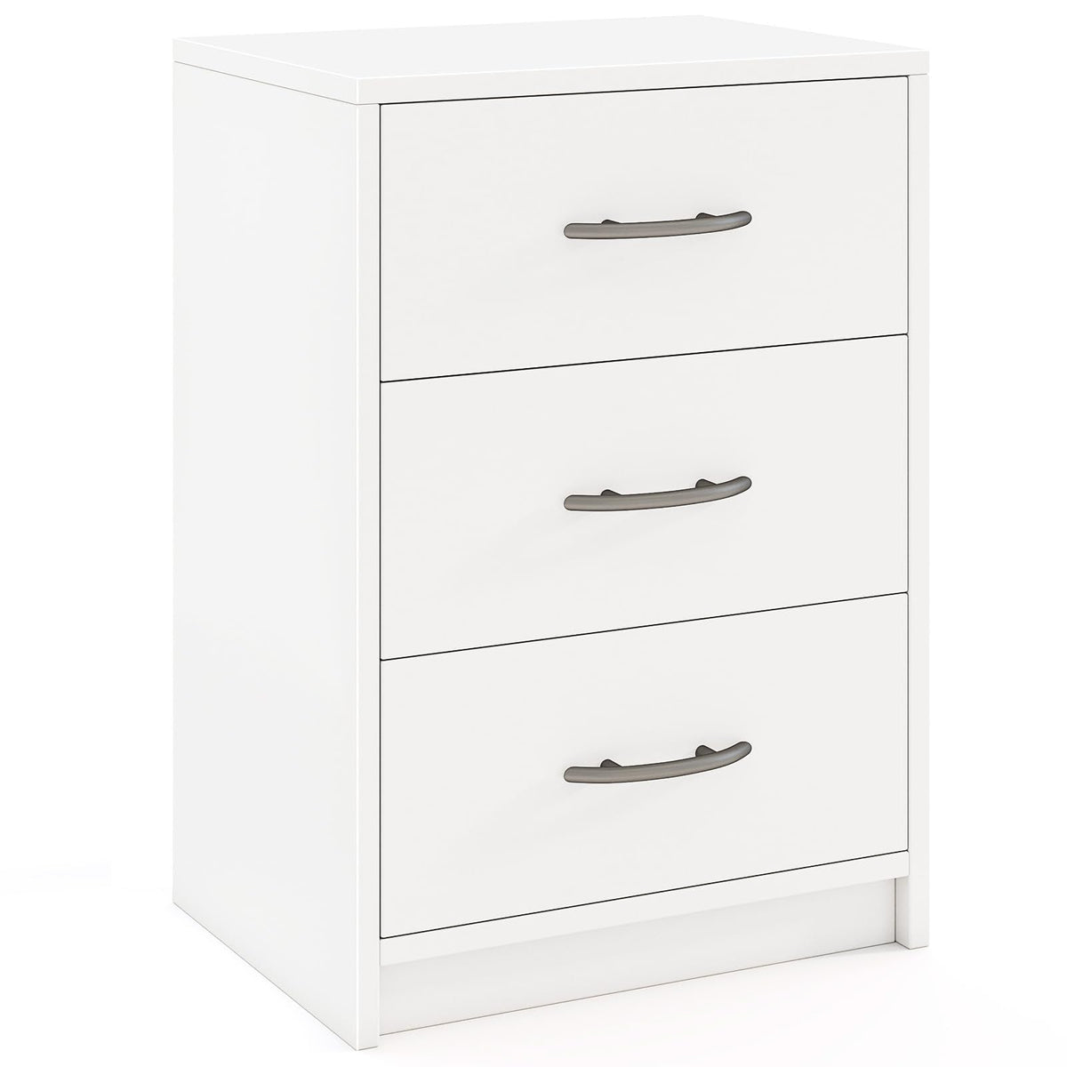 Goflame Nightstand with 3 Drawers, Modern Night Stand with Storage Drawers, White