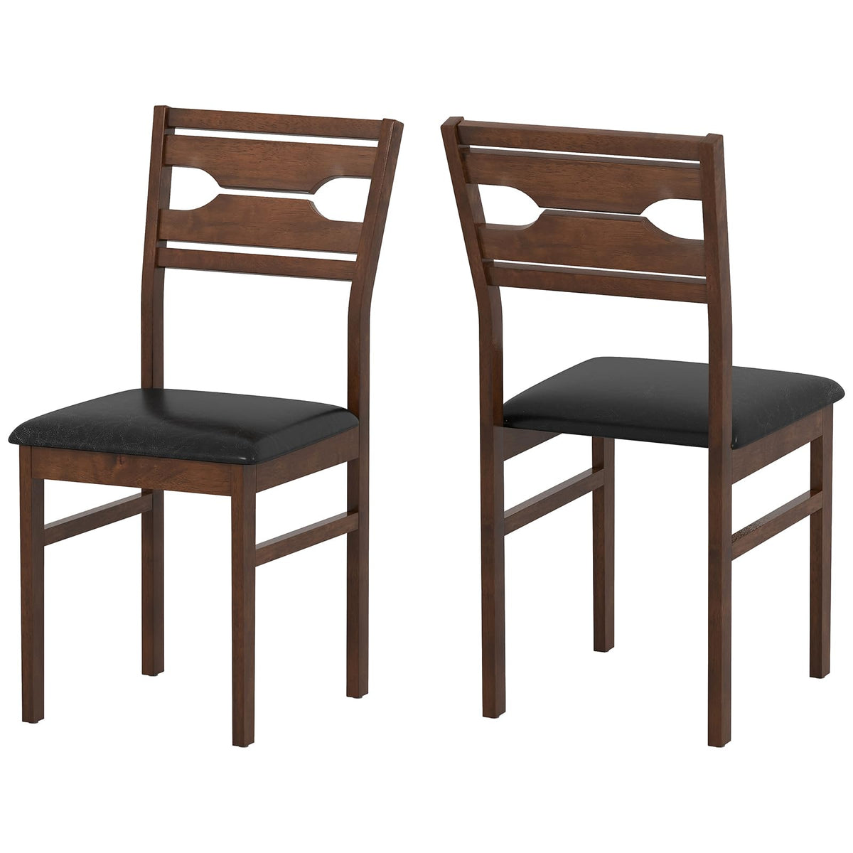 Goflame Wooden Dining Chairs Set of 2/4 PU Leather Upholstered Kitchen Armless Chair