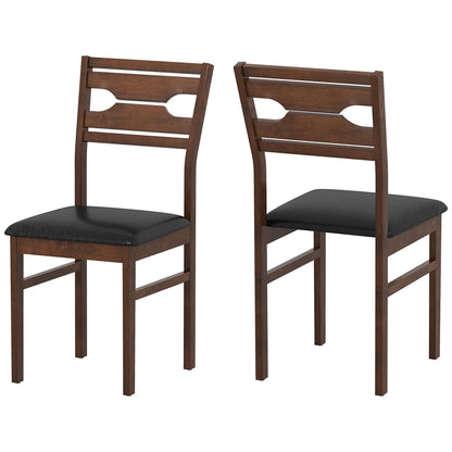 Goflame Wooden Dining Chairs Set of 2/4 PU Leather Upholstered Kitchen Armless Chair