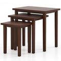 Goflame Nesting Tables Set of 3, Farmhouse Stacking Side Tables with Rubber Legs