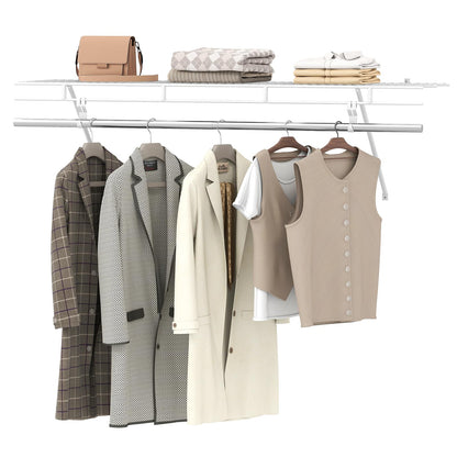 Goflame 4 ft x 12” Metal Wire Storage Shelf & Clothes Rod Organizer