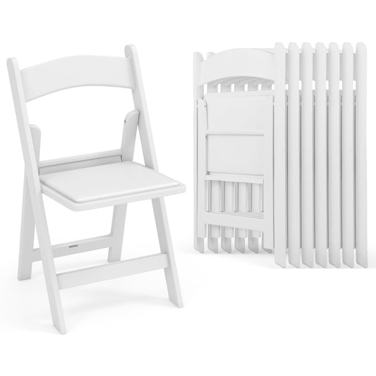Goflame Folding Chairs with Padded Seat, All-Weather Resin Frame