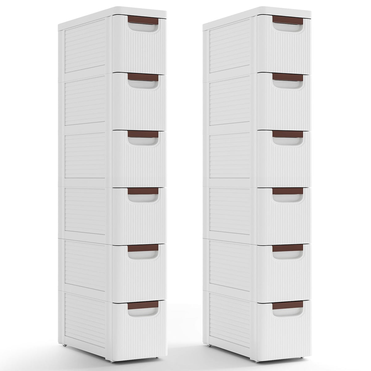 Goflame Storage Cart, Narrow Plastic Dresser, Rolling Organizer Cart for Office Classroom Bedroom
