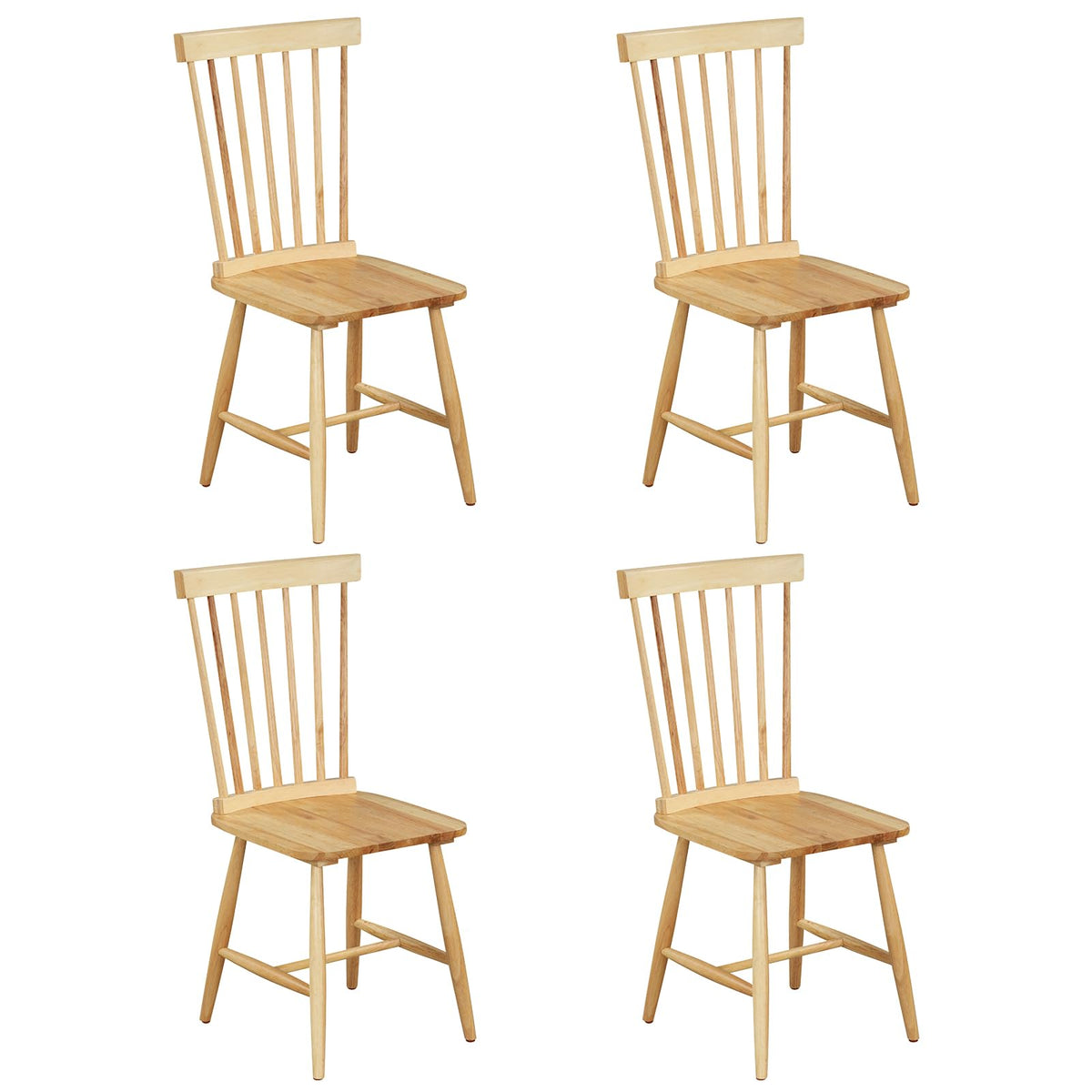 Goflame Wood Dining Chairs Set