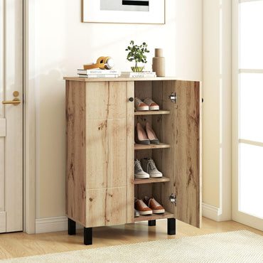 Goflame Shoe Cabinet with Doors 4-Tier Narrow Shoe Rack Cabinet