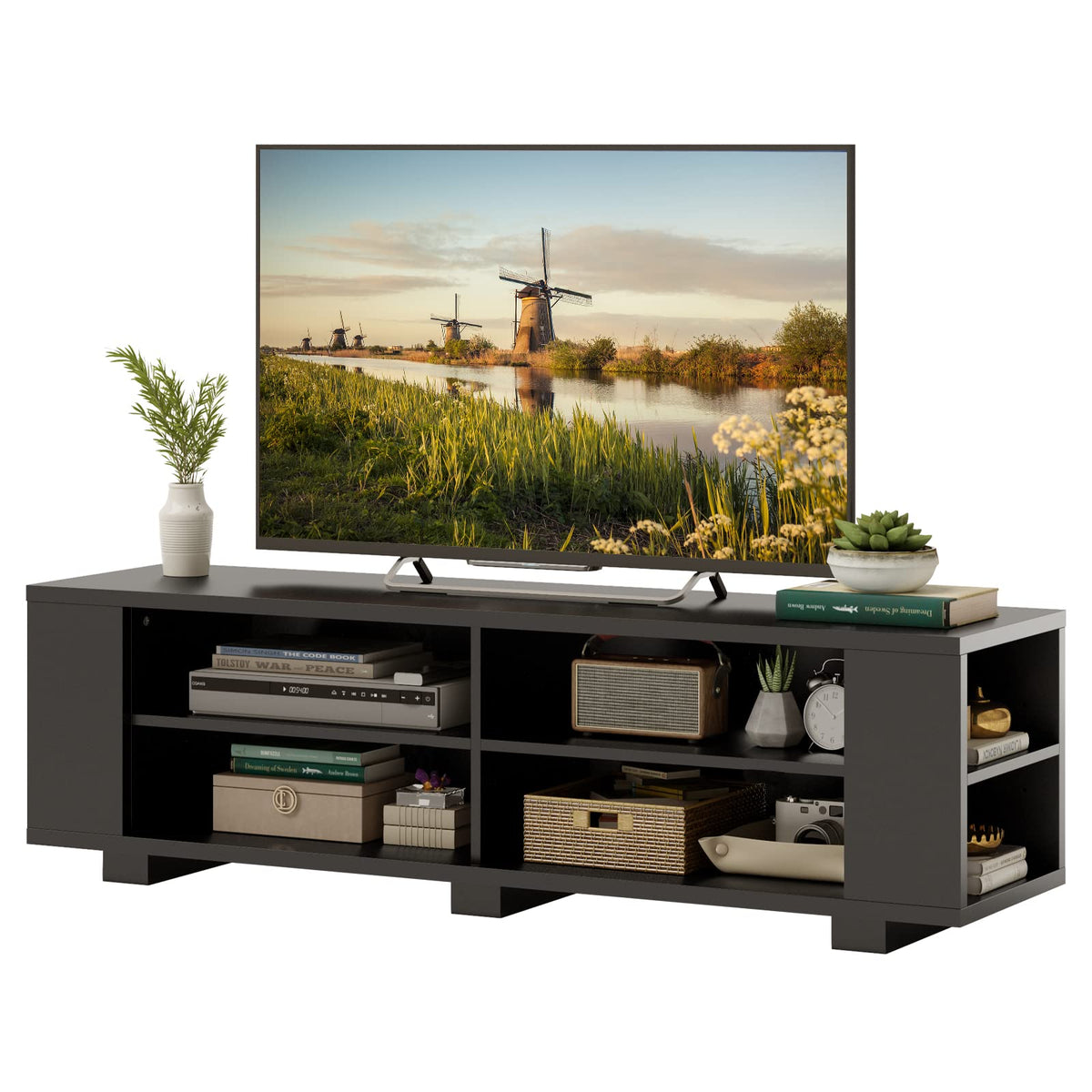 Goflame TV Stand Entertainment Center - Farmhouse Television Table up to 65 Inches TVs, 7 Colors