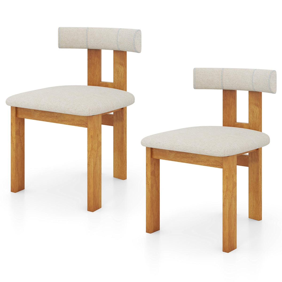Goflame Modern Upholstered Accent Side Chairs with Curved Backrest