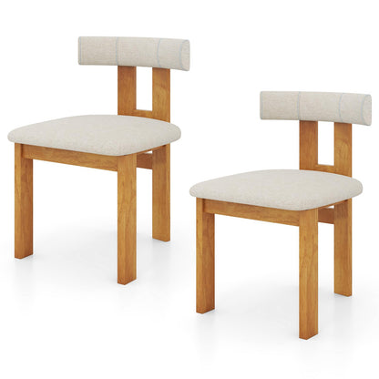 Goflame Modern Upholstered Accent Side Chairs with Curved Backrest