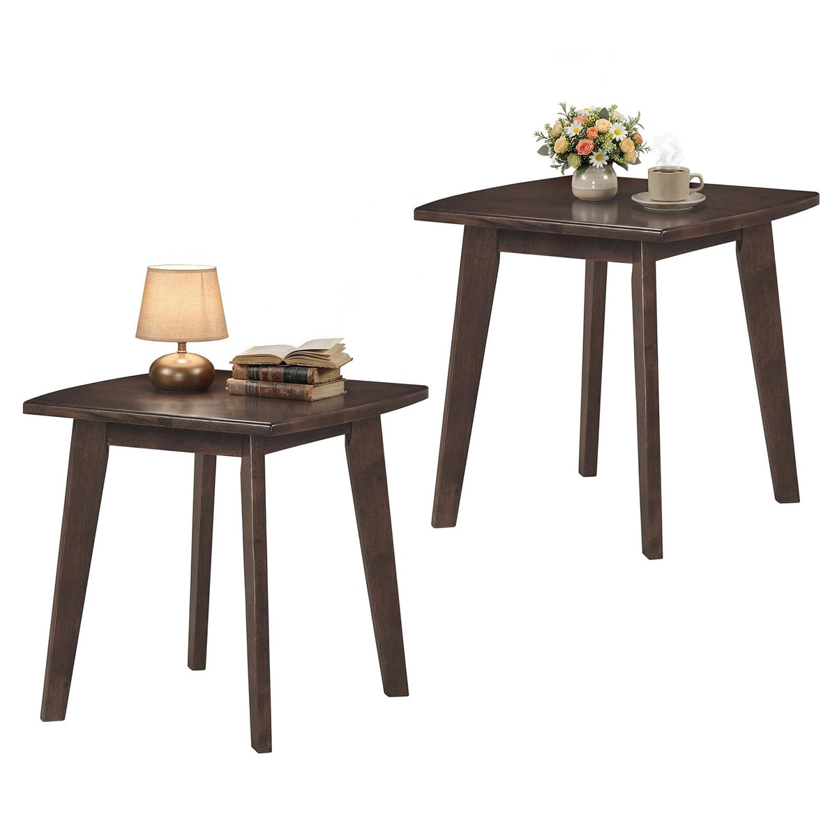 Goflame Modern Square Side Table Set of 1/2