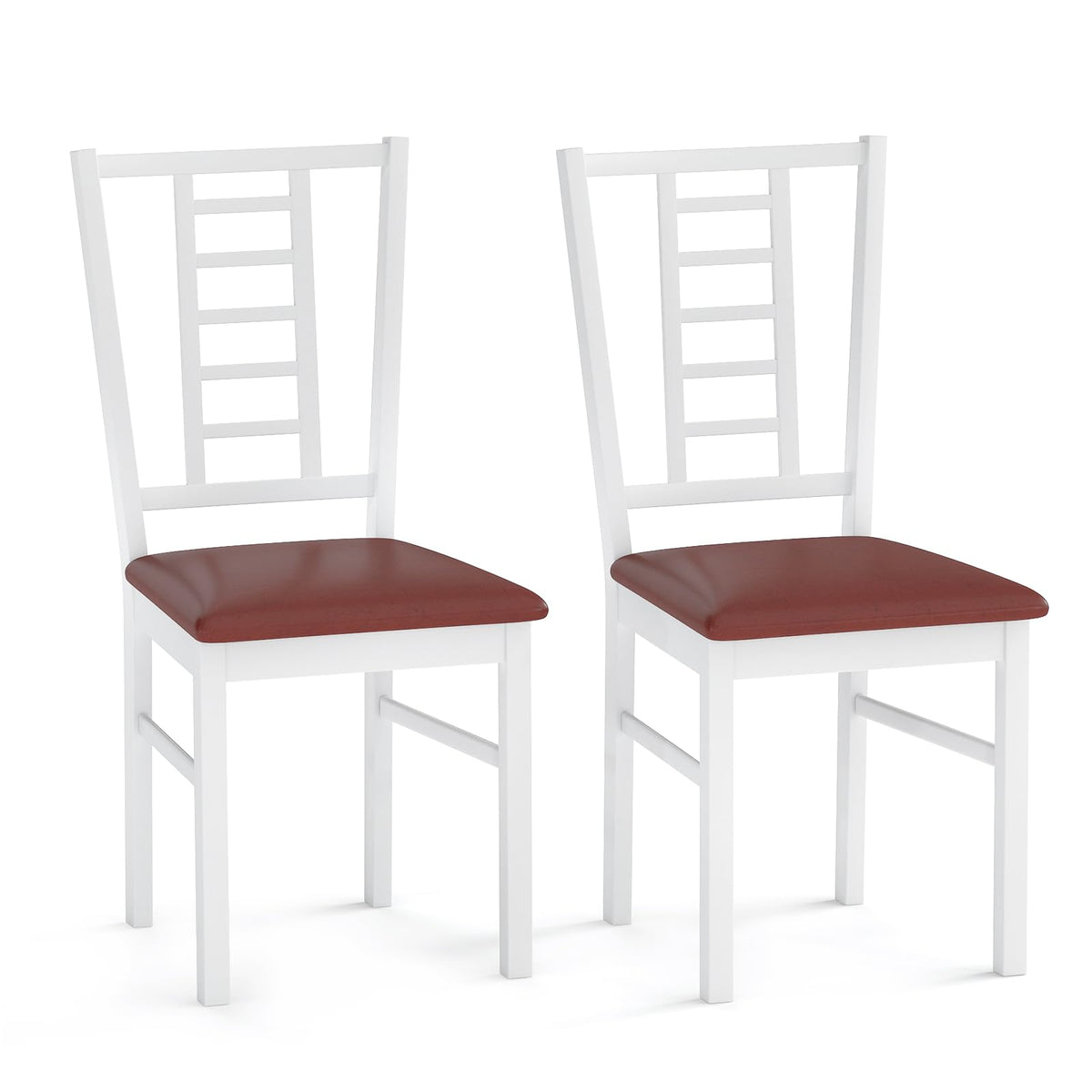 Goflame Wooden Dining Chairs Set of 2/4 Armless Kitchen Chairs