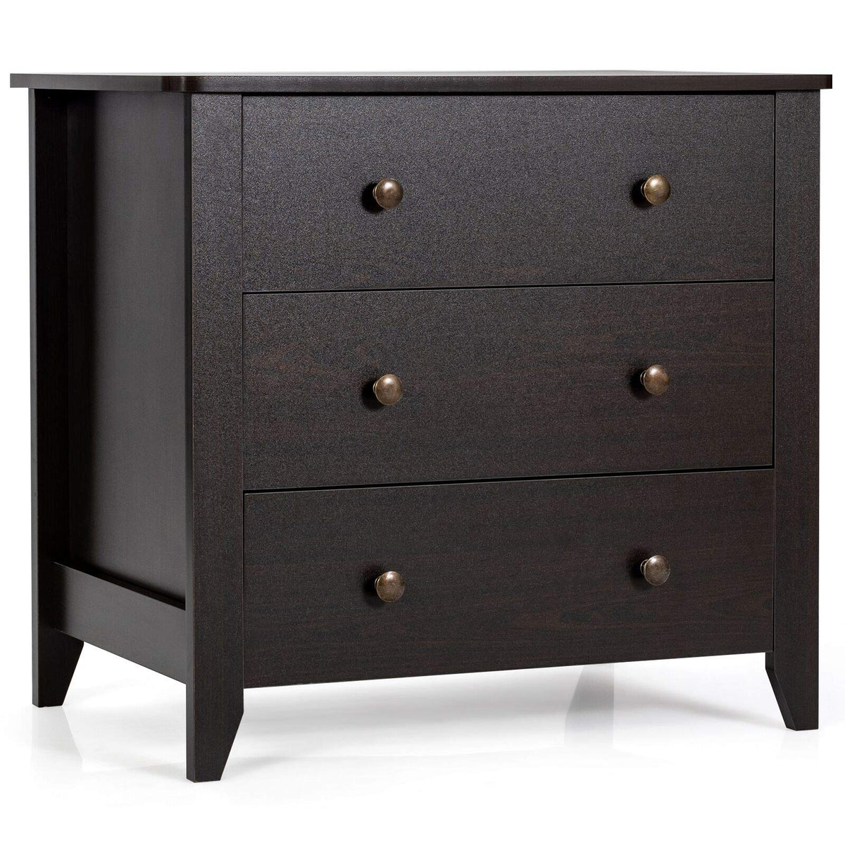 Goflame Modern Simple Dresser 3-Drawers Chest with Solid Curved Legs