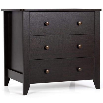Goflame Modern Simple Dresser 3-Drawers Chest with Solid Curved Legs