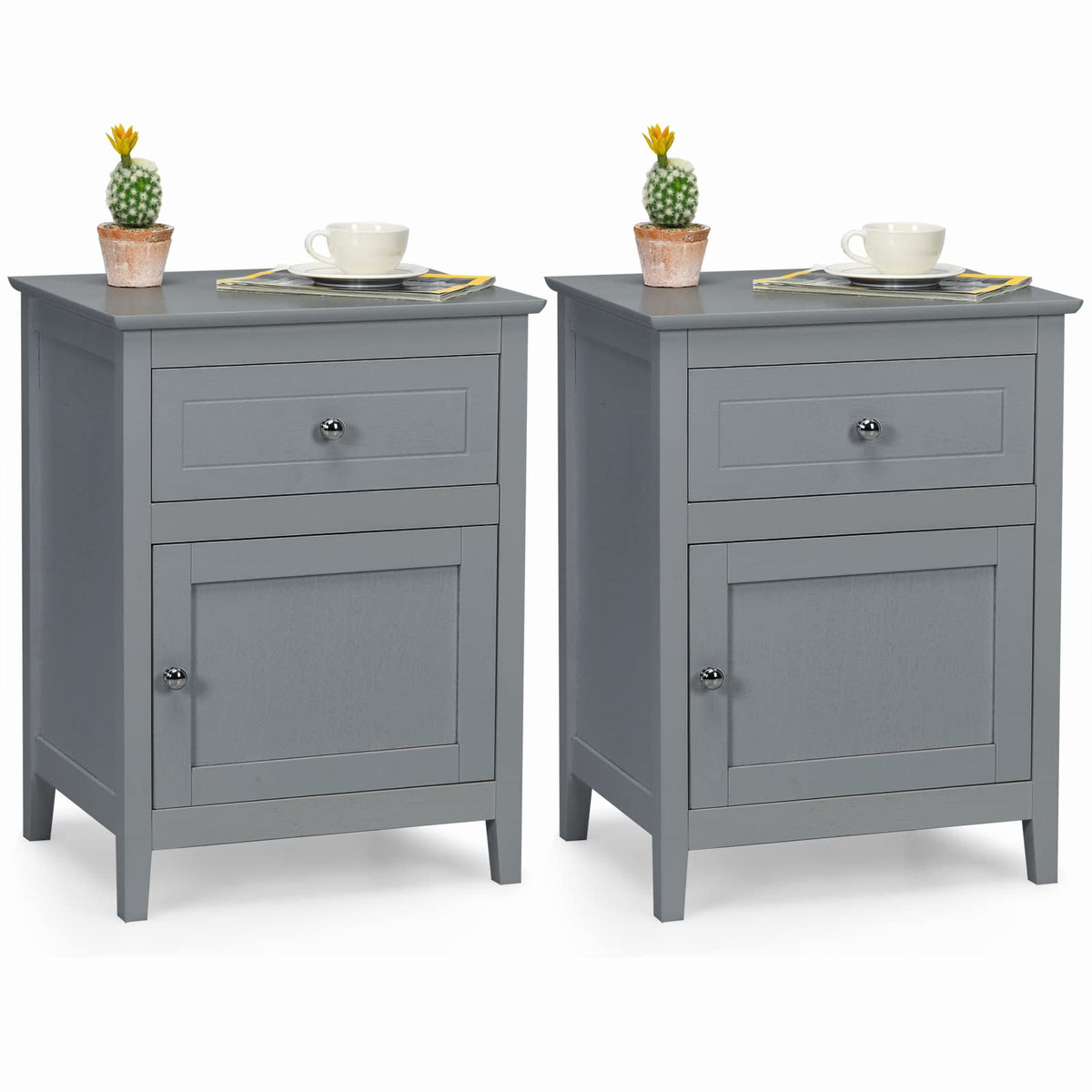 Wooden End Table W/Shelf - Goflame