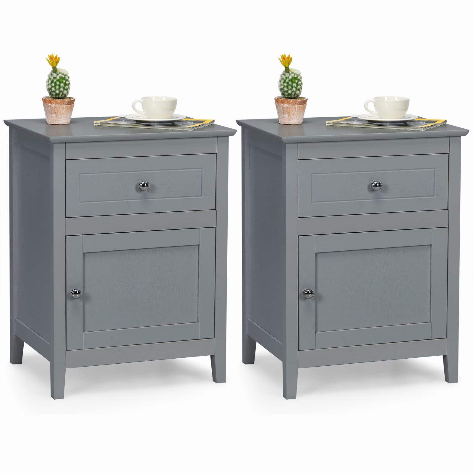 Wooden End Table W/Shelf - Goflame