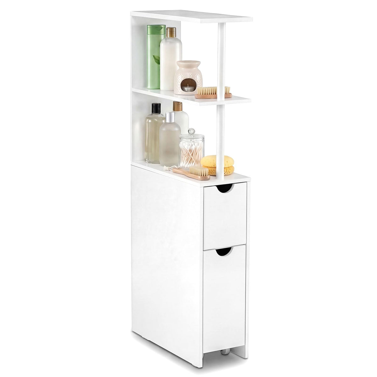 Goflame Slim Storage Cabinet Narrow Freestanding Bathroom Organizer