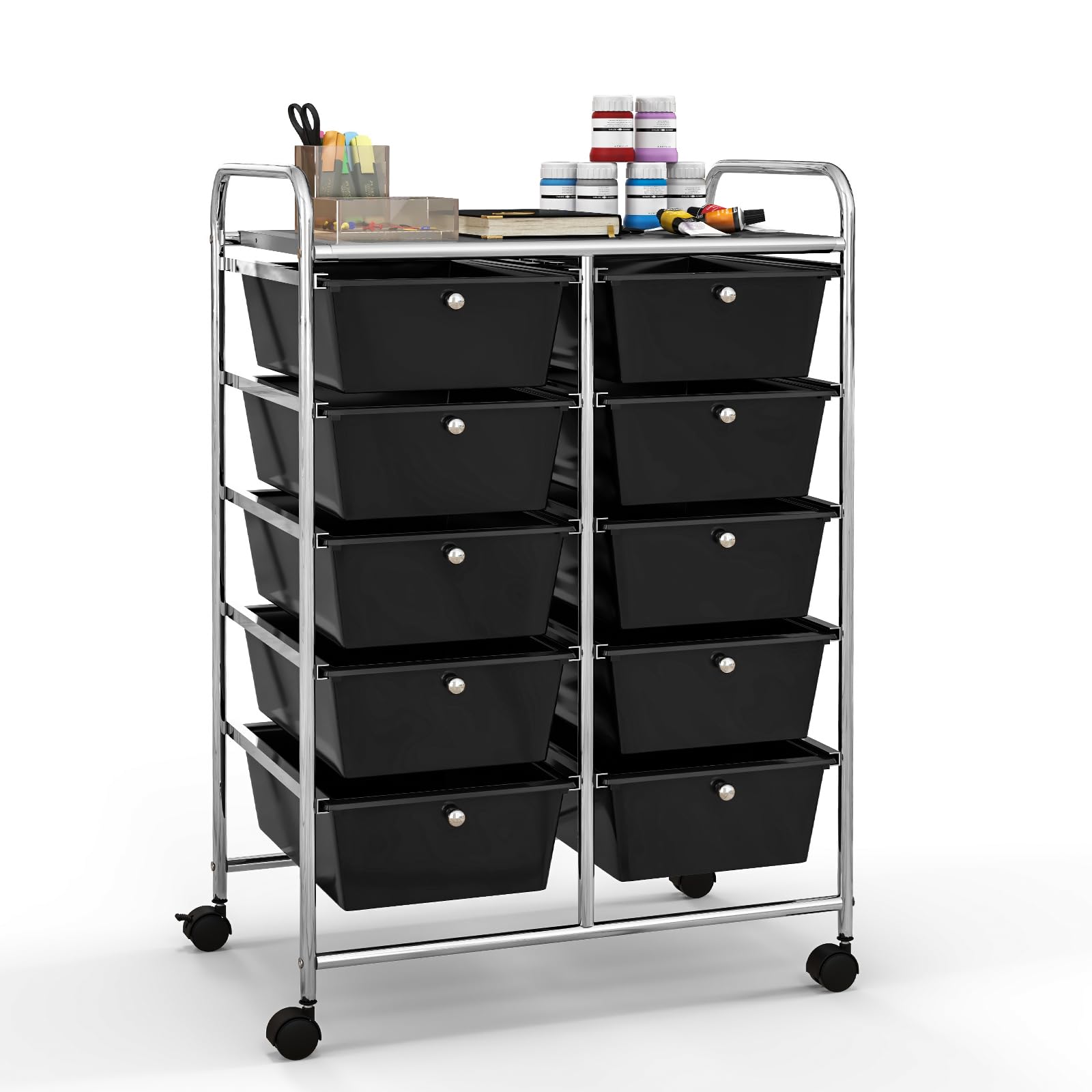 10 Drawers Rolling Cart, Classroom Organizers - Goflame