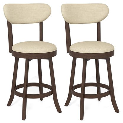 Goflame 25.5" Counter Height Upholstered Linen Barstools